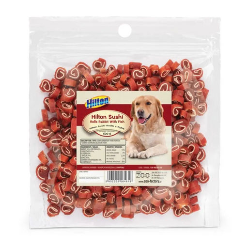 HILTON Sushi Rolls заек с риба - Лакомство за кучета - 500гр
