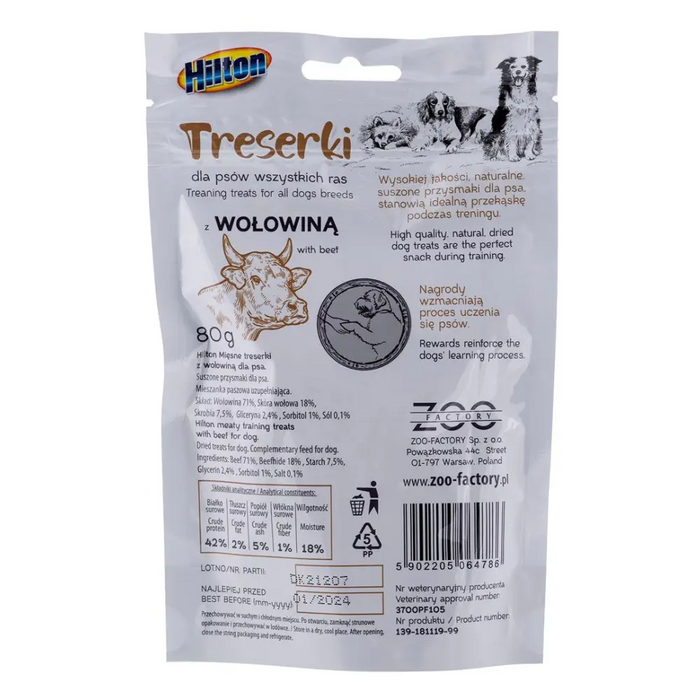 HILTON Treaning treats Beef - Лакомство за кучета - 80гр