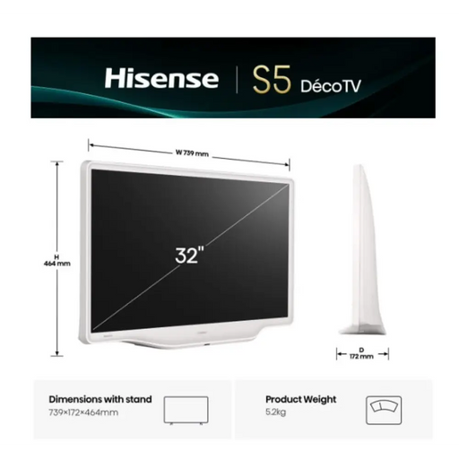 Hisense 32’’ S5Q Full HD 1920x1080 QLED 220 нита HDR HLG