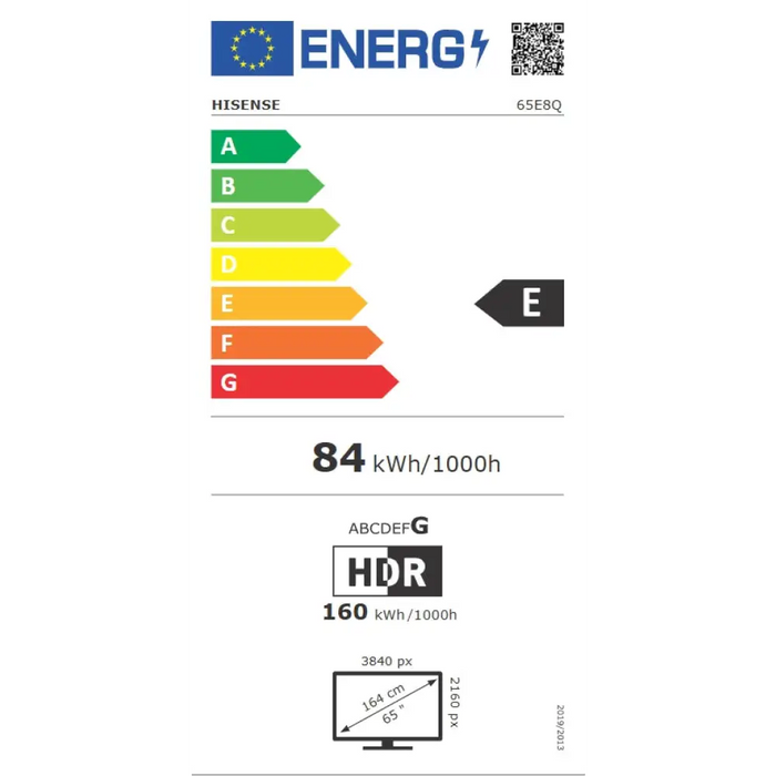 Hisense 65’’E8Q 4K Ultra HD 3840x2160 ULED Quantum Dot 144