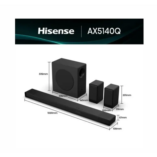 Hisense AX5140Q Саундбар 5.1.4 канала 600 W BT Dolby Atmos