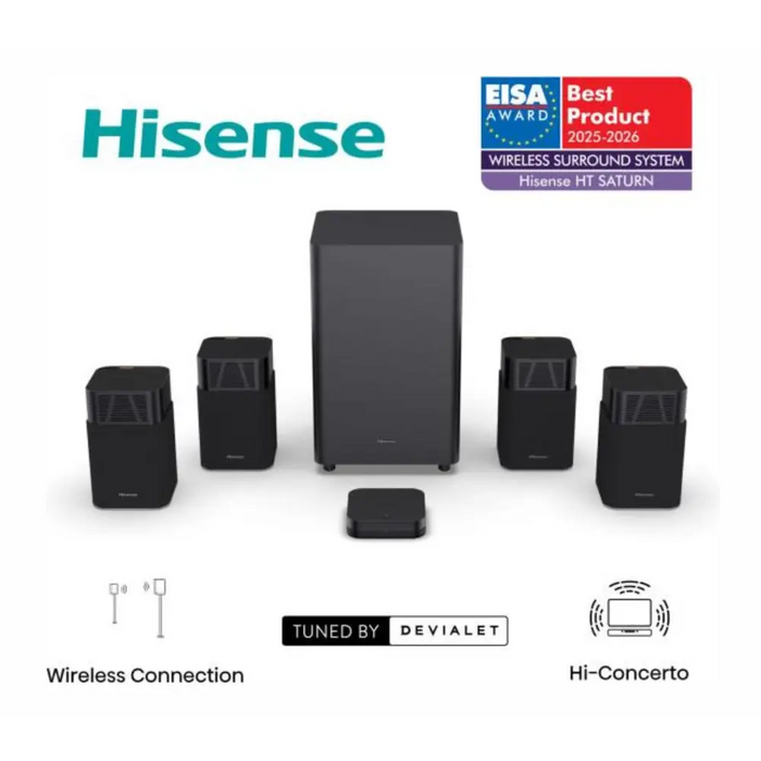 Hisense HT Saturn 4.1.2Ch Sound Bar с безжичен субуфер 720