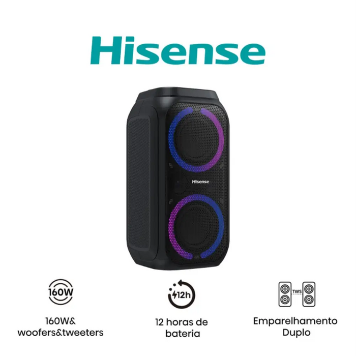 Hisense Party високоговорител 2.0 Ch. 160W BT 12h игра черен