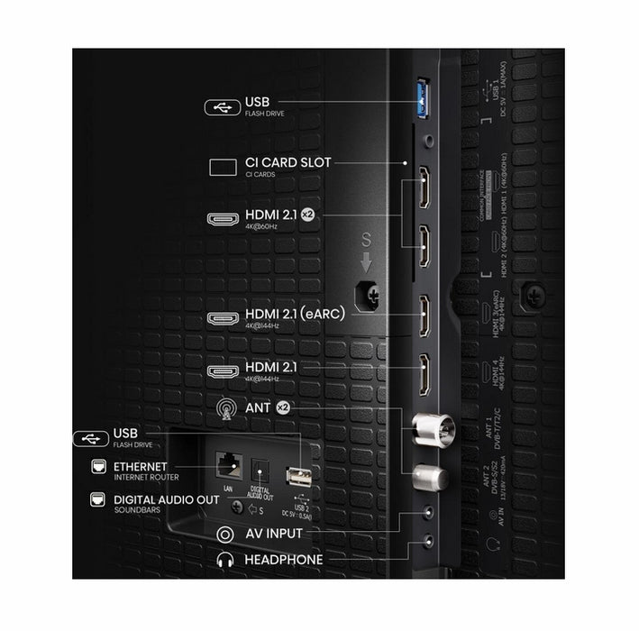 Hisense, 100'' E7Q PRO, QLED Smart, FALD, 144Hz, 5000:1, Quantum Dot, Dolby vision, Vidaa, ADS, черен