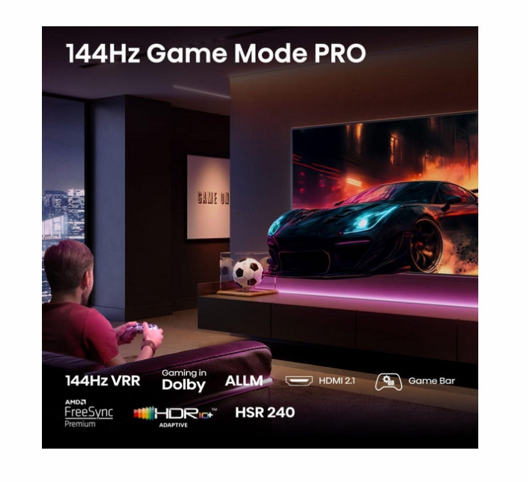Hisense, 100'' E7Q PRO, QLED Smart, FALD, 144Hz, 5000:1, Quantum Dot, Dolby vision, Vidaa, ADS, черен