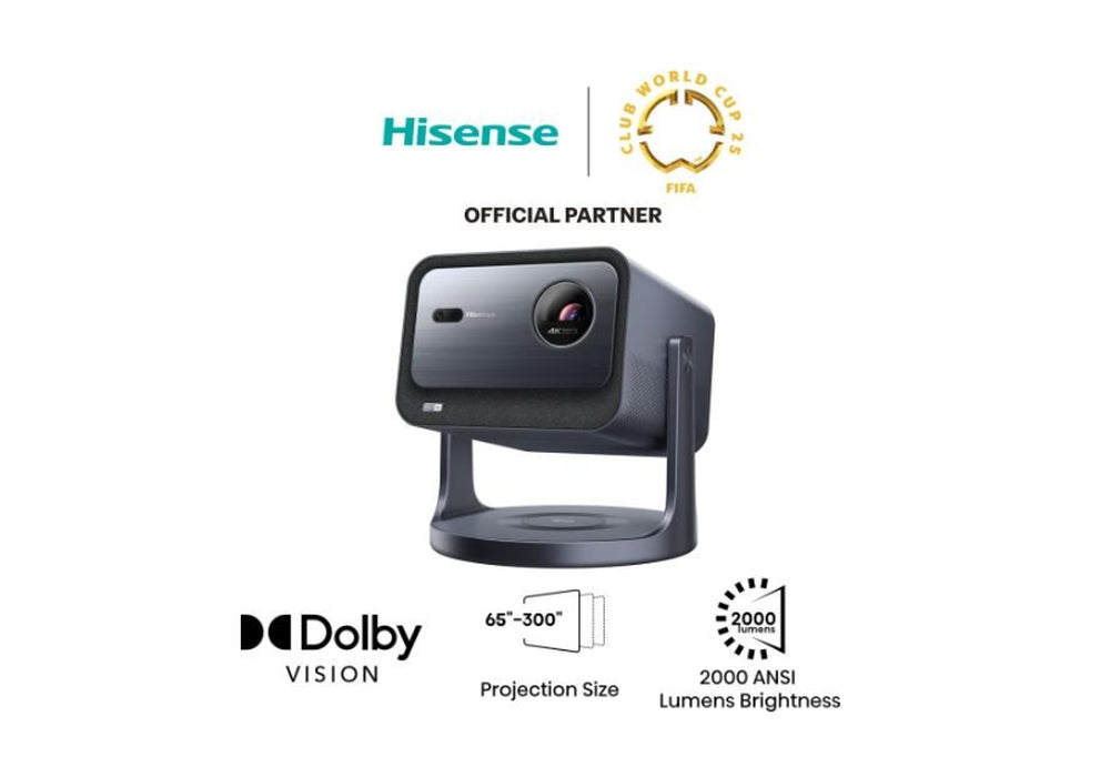 Мини лазерен проектор Hisense C2 Smart, 4K Ultra HD 3840x2160, 1700:1, 2000 lum, 60 Hz, Digital Zoom, Dolby Vision, HDR10+ (декодиране), HDR10, HLG, 2*10W