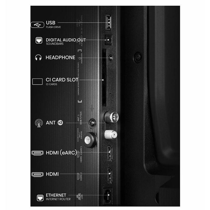 Hisense 32" A5Q, Full HD 1920x1080, QLED, Quantum Dot, HDR, HLG, DTS HD, Сензор за светлина, Dolby Audio, Smart TV, WiFi, WiFi Direct, 2xHDMI, 2xUSB, LAN, CI+, DVB-T2/C/S2, Черен