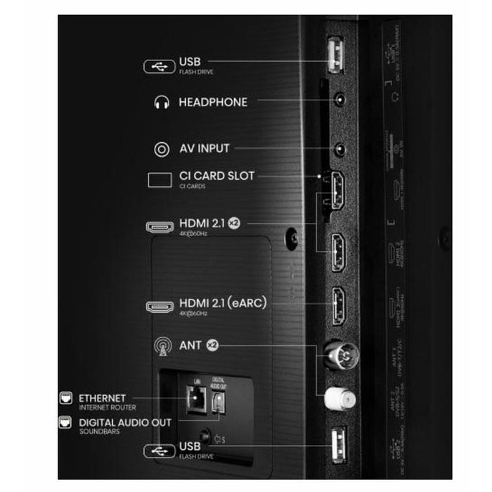 Hisense 50" A6Q, 4K Ultra HD 3840x2160, DLED, DFA, Precision Colour, HDR 10+, HLG, Dolby Vision, Сензор за светлина, Smart TV, WiFi, BT, AnyView Cast, Gaming Mode, 1xHDMI2 eArc, 3xHDMI, 2xUSB, LAN, CI+, DVB-T2/C/S2, Черен
