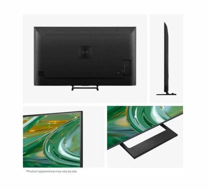 Hisense 50" E8S, 4K Ultra HD 3840x2160, ULED, Quantum Dot, 144 Hz, HDR 10+, HLG, Dolby Vision, DTS Virtual X, Smart TV, WiFi, Светлинен сензор, BT, Anyview Cast, 4xHDMI, 2xUSB, LAN, CI+, DVB-T2/C/S2, Единична стойка, Черен