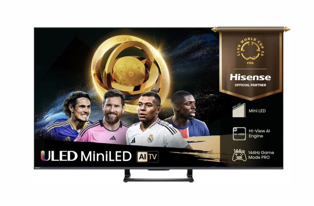 Hisense 50" U7Q, 4K Ultra HD 3840x2160, ULED, FALD, Quantum Dot, 144Hz, IPS, HDR 10+, HLG, Dolby Vision IQ, Dolby Atmos, Smart TV, WiFi 5GHz, WiFi Direct, BT, Anyview Cast, 4xHDMI, 2xUSB, LAN, CI+, DVB-T2/C/S2, черен