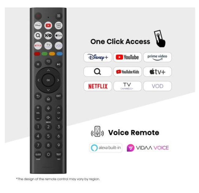 Hisense 55"A7Q, 4K Ultra HD 3840x2160, Quantum Dot, Светлинен сензор, HDR 10+, HLG, Dolby Vision, Dolby Atmos, Smart TV, Гласово управление, 2x10 W + 20 W, WiFi 5GHz, WiFi Direct, BT, Anyview Cast, 3xHDMI, 2xUSB, LAN, DVB-T2/C/S2, черен