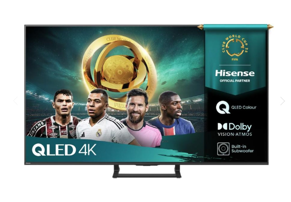Hisense 55"A7Q, 4K Ultra HD 3840x2160, Quantum Dot, Светлинен сензор, HDR 10+, HLG, Dolby Vision, Dolby Atmos, Smart TV, Гласово управление, 2x10 W + 20 W, WiFi 5GHz, WiFi Direct, BT, Anyview Cast, 3xHDMI, 2xUSB, LAN, DVB-T2/C/S2, черен