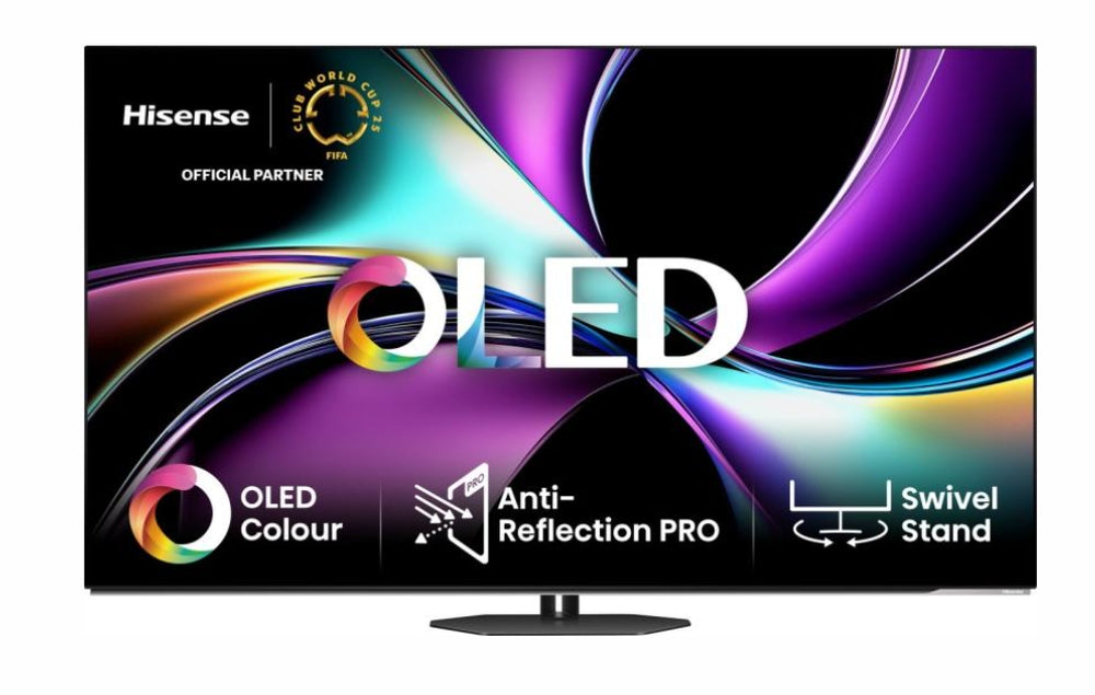 Hisense 55" A85Q, 4K UHD OLED Smart TV, 120Hz, 1000 нита, HDMI 2.1, Game Mode Pro, AMD FreeSync Premium, Dolby Vision IQ & Atmos, Bluetooth, Alexa Built-in, Черен