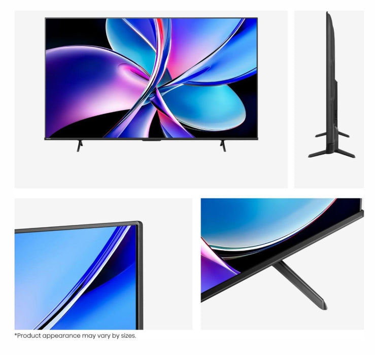Hisense 55" E7Q Pro, 4K Ultra HD 3840x2160, QLED, Quantum Dot, 144Hz, HDR 10+ adaptive, HLG, Dolby Vision, DTS Virtual X, Smart TV, WiFi 5GHz, WiFi Direct, BT, Anyview Cast, 3xHDMI, 2xUSB, LAN, CI+, DVB-T2/C/S2, черен