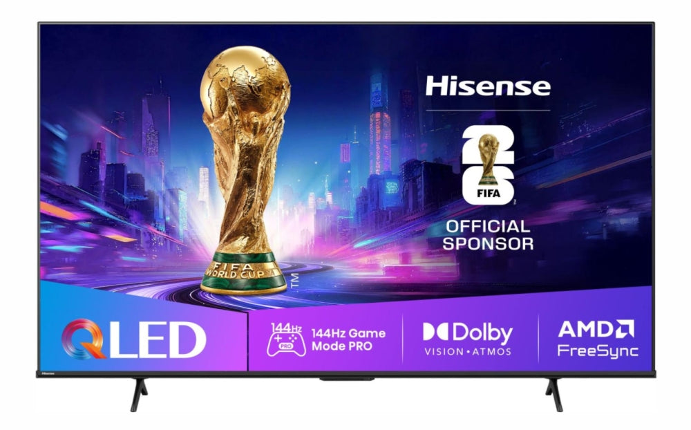 Hisense 65" E7Q Pro, 4K Ultra HD 3840x2160, QLED, Quantum Dot, 144Hz, HDR 10+ adaptive, HLG, Dolby Vision, DTS Virtual X, Smart TV, WiFi 5GHz, WiFi Direct, BT, Anyview Cast, 4xHDMI, 2xUSB, LAN, CI+, DVB-T2/C/S2, Черен