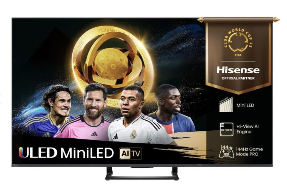 Hisense 65"U7Q, 4K Ultra HD 3840x2160, ULED, FALD, Quantum Dot, 144Hz, IPS, HDR 10+, HLG, Dolby Vision IQ, Dolby Atmos, Smart TV, WiFi 5GHz, WiFi Direct, BT, Anyview Cast, сензор за светлина, 4xHDMI, 2xUSB, LAN, CI+, DVB-T2/C/S2, черен