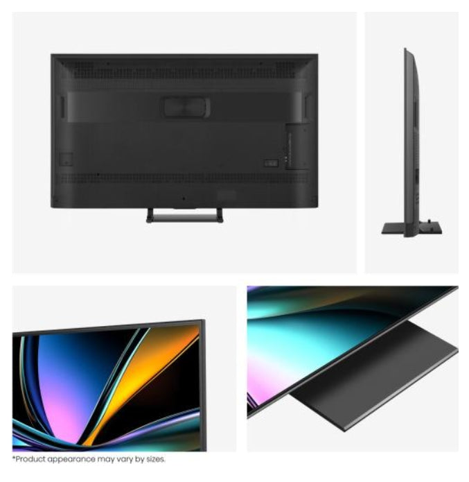 Hisense 65"U7Q Pro, 4K Ultra HD 3840x2160, ULED, FALD, Quantum Dot, 165Hz, IPS, HDR 10+, HLG, Dolby Vision IQ, Dolby Atmos, Smart TV, WiFi 5GHz, WiFi Direct, BT, Anyview Cast, сензор за светлина, Дистанционно със слънчево захранване, 4xHDMI, 2xUSB, LAN, C