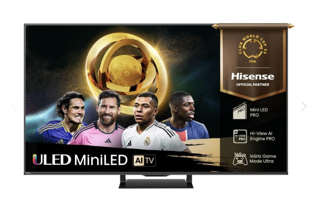 Hisense 65"U7Q Pro, 4K Ultra HD 3840x2160, ULED, FALD, Quantum Dot, 165Hz, IPS, HDR 10+, HLG, Dolby Vision IQ, Dolby Atmos, Smart TV, WiFi 5GHz, WiFi Direct, BT, Anyview Cast, сензор за светлина, Дистанционно със слънчево захранване, 4xHDMI, 2xUSB, LAN, C