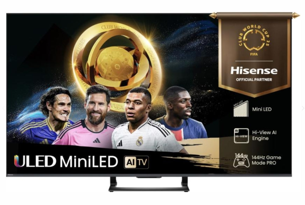 Hisense 75"U7Q, 4K Ultra HD 3840x2160, ULED, FALD, Quantum Dot, 144Hz, IPS, HDR 10+, HLG, Dolby Vision IQ, Dolby Atmos, Smart TV, WiFi 5GHz, WiFi Direct, BT, Anyview Cast, сензор за светлина, 4xHDMI, 2xUSB, LAN, CI+, DVB-T2/C/S2, черен