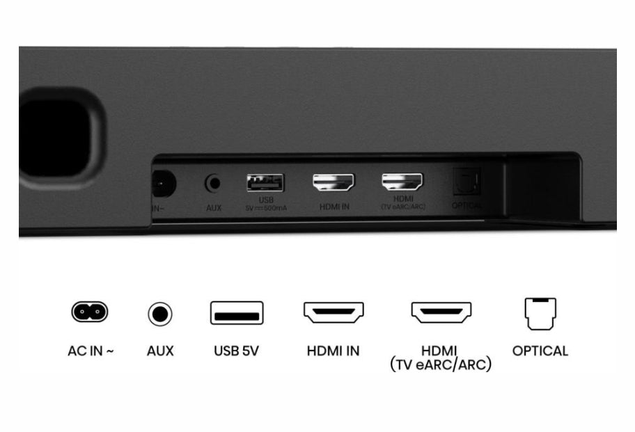 Hisense AX5140Q, 5.1.4Ch Sound Bar с безжичен субуфер, 600 W, Dolby Atmos, Bluetooth 5.3, 4K HDMI Pass Through, DTS:X, HDMI/AUX/ARC/Optical/USB, 7 EQ режима, черен