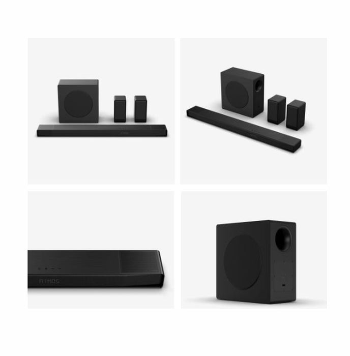 Hisense AX5140Q, 5.1.4Ch Sound Bar с безжичен субуфер, 600 W, Dolby Atmos, Bluetooth 5.3, 4K HDMI Pass Through, DTS:X, HDMI/AUX/ARC/Optical/USB, 7 EQ режима, черен