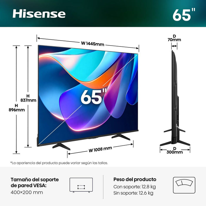 Смарт телевизор Hisense 65A6S 3840 x 2160 px 65" DTS DVB-T2 DVB-S2