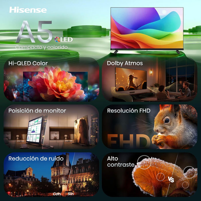 Смарт телевизор Hisense 40A5S 1920 x 1080 px 40" HDR Full HD Dolby Atmos QLED