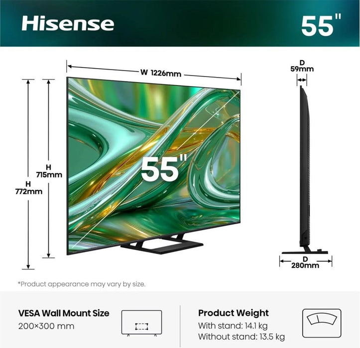 Hisense 55E89S телевизор 139,7 см (55") 4K Ultra HD Smart TV Wi-Fi Сив 400 cd/m²