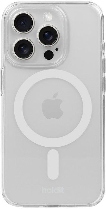 Калъф Holdit - MagSafe Case, iPhone 15 Pro, бял/прозрачен