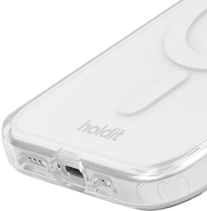 Калъф Holdit - MagSafe Case, iPhone 15 Pro, бял/прозрачен