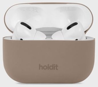 Калъф за слушалки Holdit - Silicone, AirPods Pro 3, кафяв