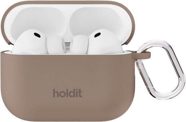 Калъф за слушалки Holdit - Silicone, AirPods Pro 3, кафяв