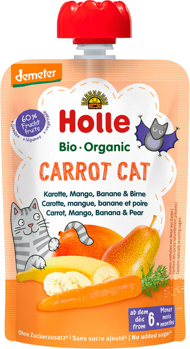 Био пюре Carrot Cat с морков, манго, банан и круша 6м+, 100 g