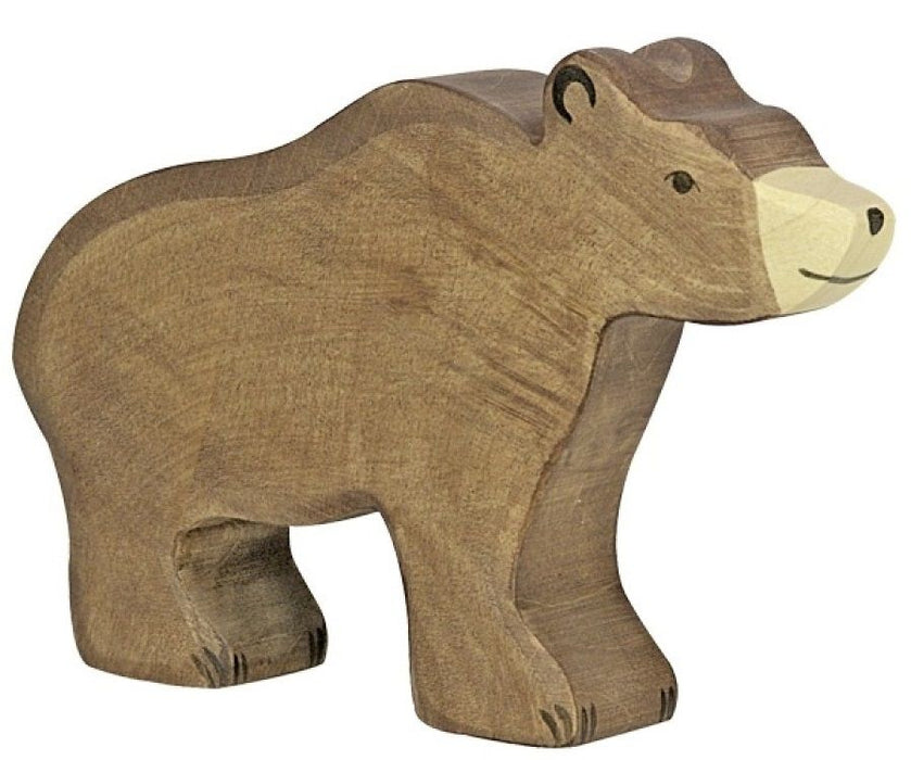 Дървена фигурка Holztiger - Мечка, кафява