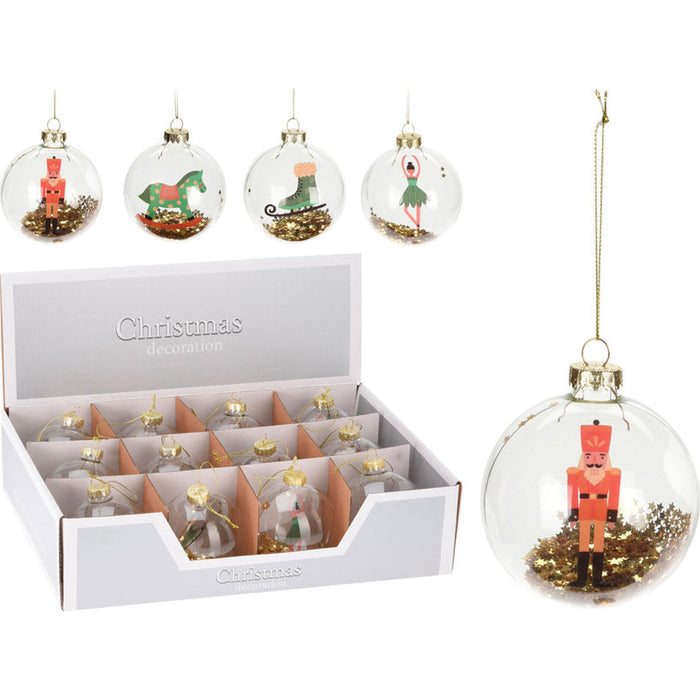 КОЛЕДНА ТОПКА 8CM СТЪКЛЕНА HOME & STYLING ABR523020