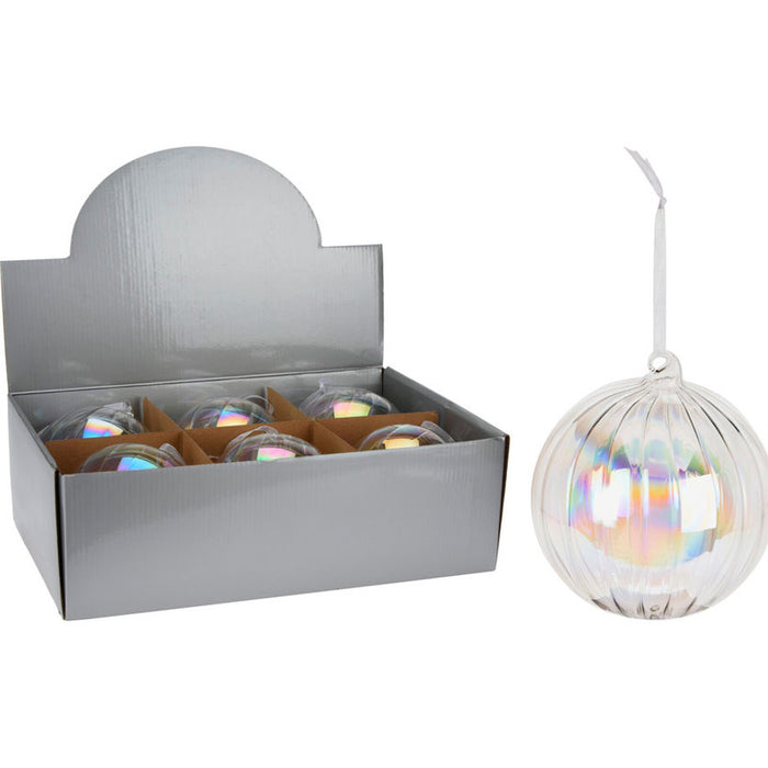 КОЛЕДНА ТОПКА 12CM СТЪКЛЕНА HOME & STYLING ABR705100