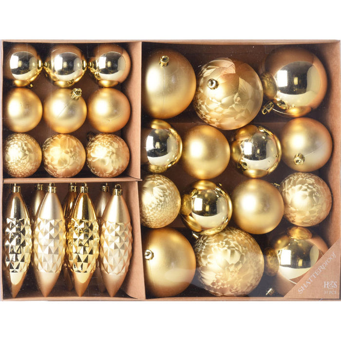 КОМПЛЕКТ КОЛЕДНА ДЕКОРАЦИЯ И ТОПКИ 31БР HOME & STYLING CAN207200