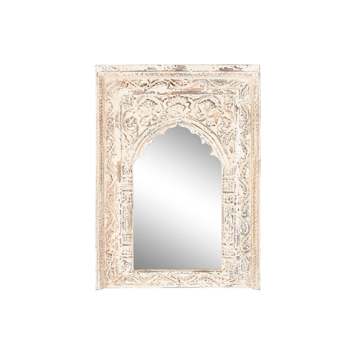 Стенно огледало Home ESPRIT Бял Дърво манго 60 x 6 x 87 cm