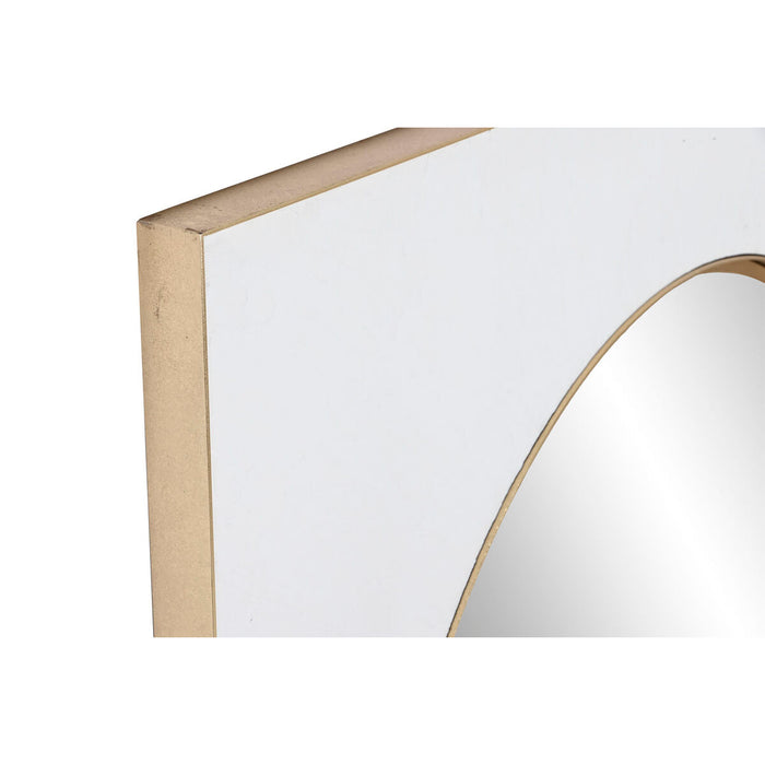 Стенно огледало Home ESPRIT Бял Златен Желязо Огледало 100 x 4 x 100 cm