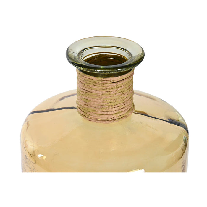 Ваза Home ESPRIT Жълт Въже калено стъкло 25 x 25 x 75 cm