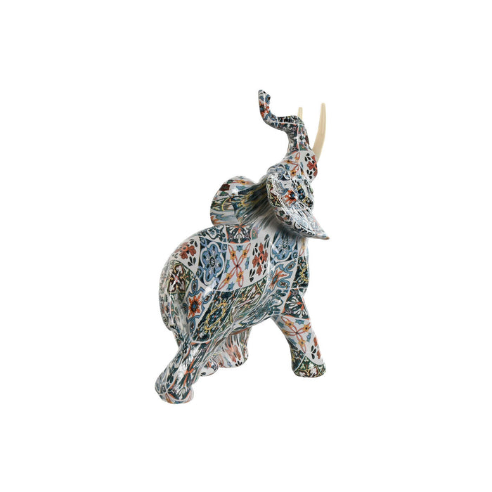 Декоративна фигурка Home ESPRIT Многоцветен Слон Средиземноморско 16 x 7 x 17 cm (2 броя)