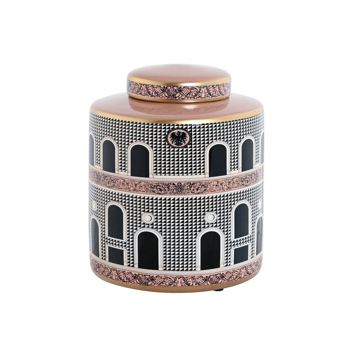 Китайска ваза Home ESPRIT Бял Златен Праскова Порцелан 20 x 20 x 25 cm