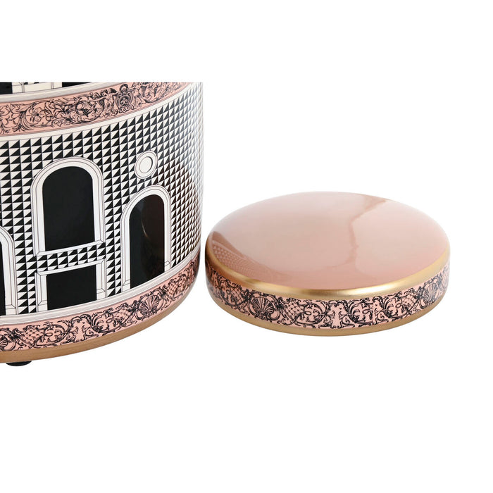 Китайска ваза Home ESPRIT Бял Златен Праскова Порцелан 20 x 20 x 25 cm