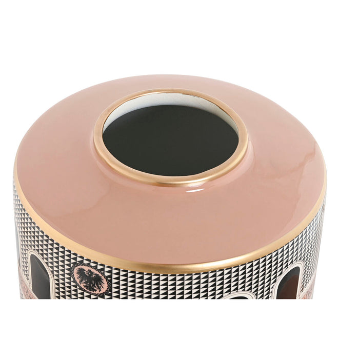 Китайска ваза Home ESPRIT Бял Златен Праскова Порцелан 20 x 20 x 25 cm