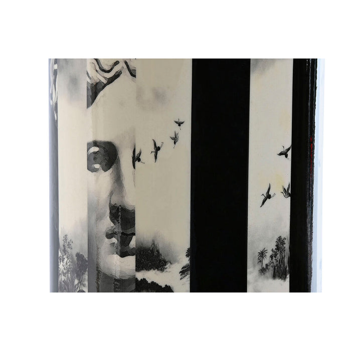 Ваза Home ESPRIT Жълт Черен Златен Порцелан 14 x 14 x 39,5 cm