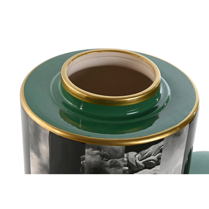Китайска ваза Home ESPRIT Черен Зелен Златен Порцелан 20,5 x 20,5 x 27 cm