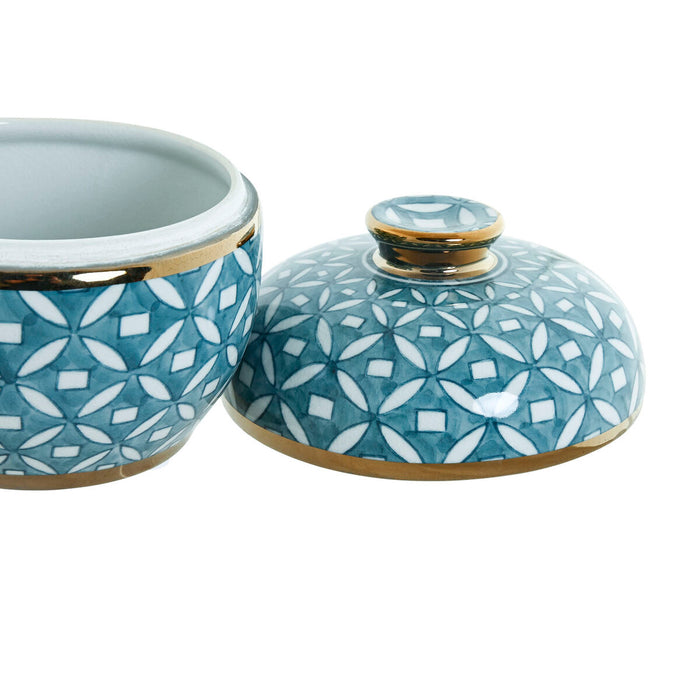 Китайска ваза Home ESPRIT Син Златен Алуминий Порцелан 15 x 15 x 15 cm