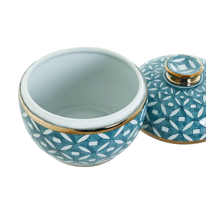 Китайска ваза Home ESPRIT Син Златен Алуминий Порцелан 15 x 15 x 15 cm