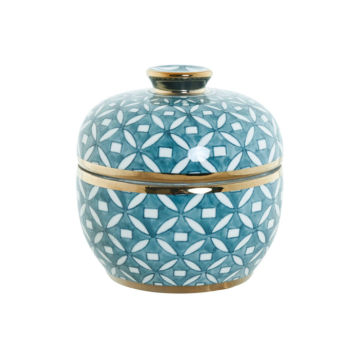 Китайска ваза Home ESPRIT Син Златен Алуминий Порцелан 15 x 15 x 15 cm
