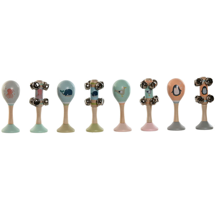 Музикална Играчка Home ESPRIT Дървен 11,5 x 2 x 15,5 cm Маракаси (4 броя)